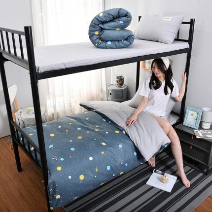 91家纺网 家纺一手货源 找家纺 美真单人宿舍0.9米床1.2米床棉加涤全棉纯棉大学生三件套