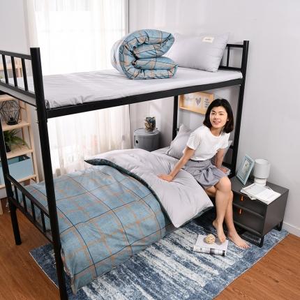 91家纺网 家纺一手货源 找家纺 美真单人宿舍0.9米床1.2米床棉加涤全棉纯棉大学生三件套