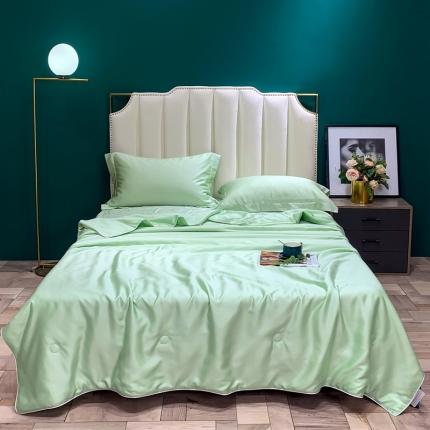 91家纺网 家纺一手货源 找家纺 朵美 2020新款纯色系夏被与夏被四件套 果绿