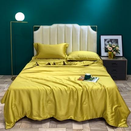 91家纺网 家纺一手货源 找家纺 朵美 2020新款纯色系夏被与夏被四件套 路易黄