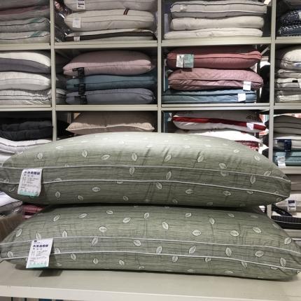 剑桥枕业 热熔单人舒适立体磨毛印花枕芯树叶系列三色 绿色