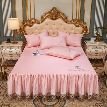 91家纺网 家纺一手货源 找家纺 （总）菊上 2021新款60支长绒棉山茶花系列单层床裙