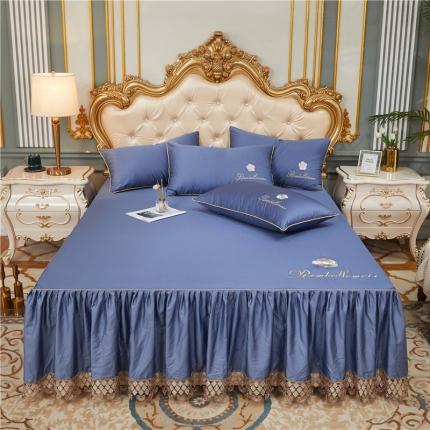 91家纺网 家纺一手货源 找家纺 （总）菊上 2021新款60支长绒棉山茶花系列单层床裙