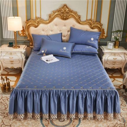 91家纺网 家纺一手货源 找家纺 （总）菊上 2021新款60支长绒棉山茶花系列加棉床裙