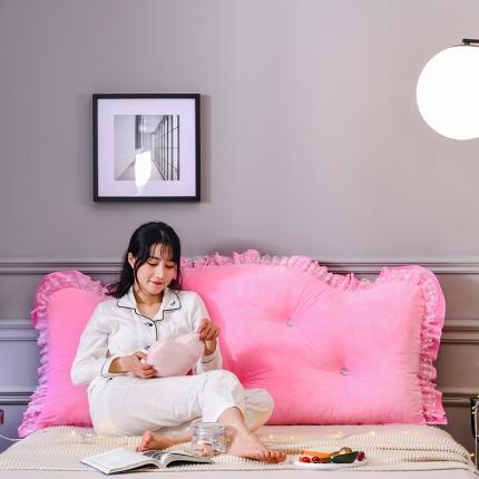 91家纺网 家纺一手货源 找家纺 （总）一兰家纺 2020新款韩式蕾丝边水晶绒大靠背