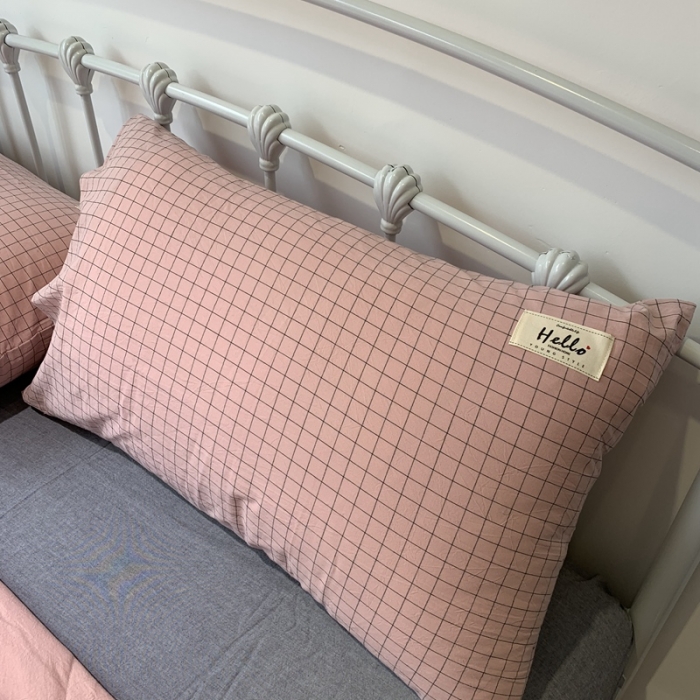 91家纺网 家纺一手货源 找家纺 久典家居 2020新款色织水洗棉夏被 粉格