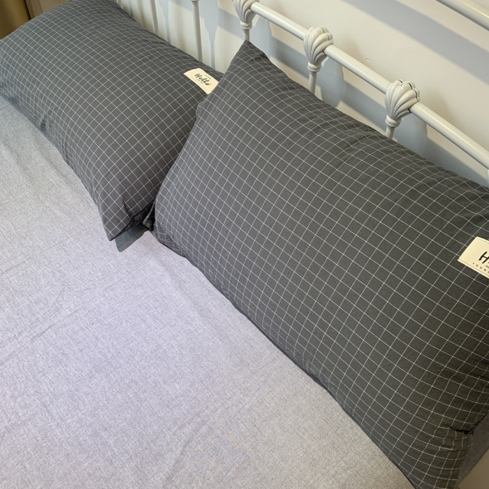 91家纺网 家纺一手货源 找家纺 久典家居 2020新款色织水洗棉夏被 深灰格（B版白格）