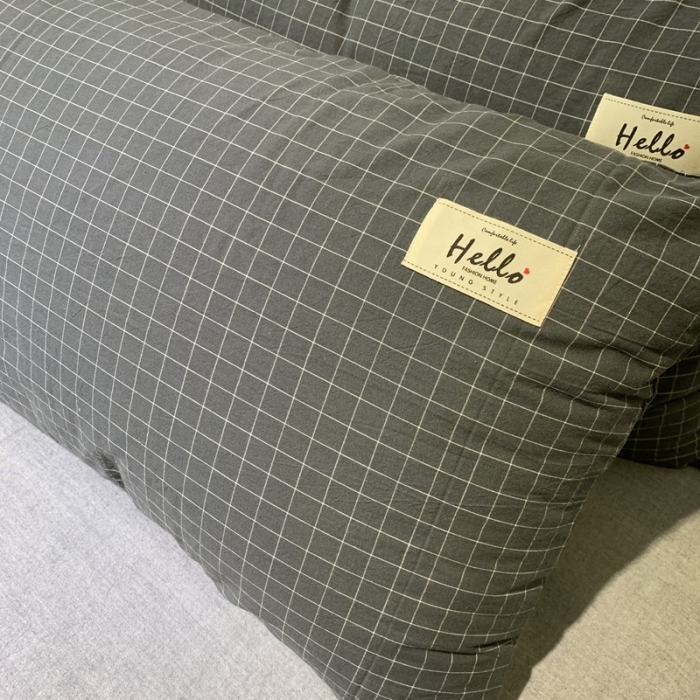 91家纺网 家纺一手货源 找家纺 久典家居 2020新款色织水洗棉夏被 深灰格（B版白格）