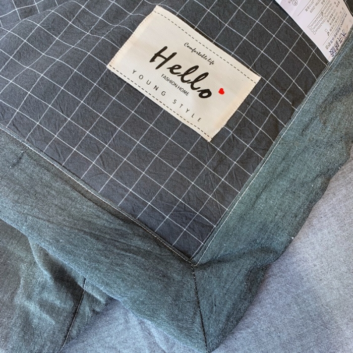 91家纺网 家纺一手货源 找家纺 久典家居 2020新款色织水洗棉夏被 深灰格（B版深灰）