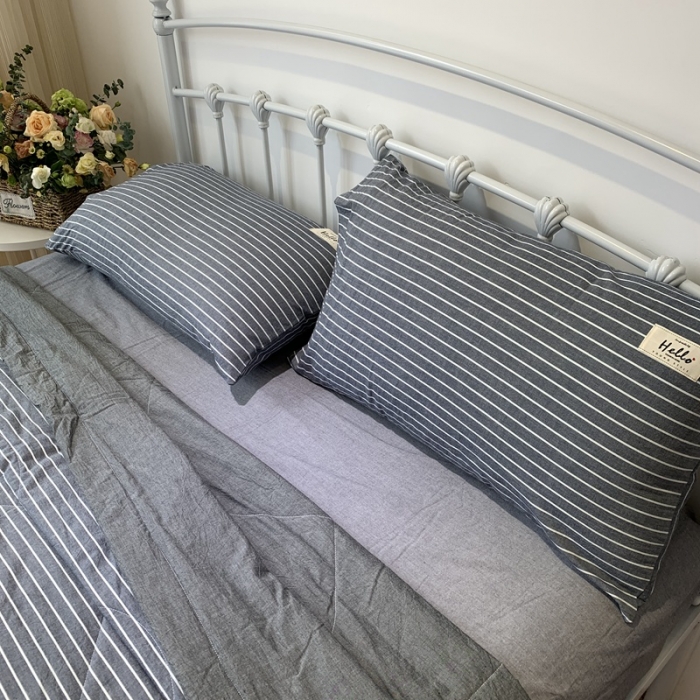 91家纺网 家纺一手货源 找家纺 久典家居 2020新款色织水洗棉夏被 细灰条