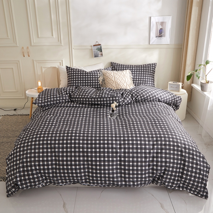 91家纺网 家纺一手货源 找家纺 （总）一米阳光 2020新款格子系列单被套