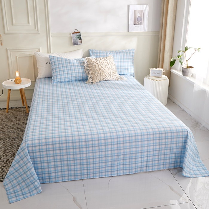 91家纺网 家纺一手货源 找家纺 （总）一米阳光 2020新款格子系列单床单