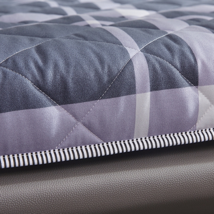 91家纺网 家纺一手货源 找家纺 欣罗兰 2022新款纯色单边磨毛床垫 都市 蓝灰