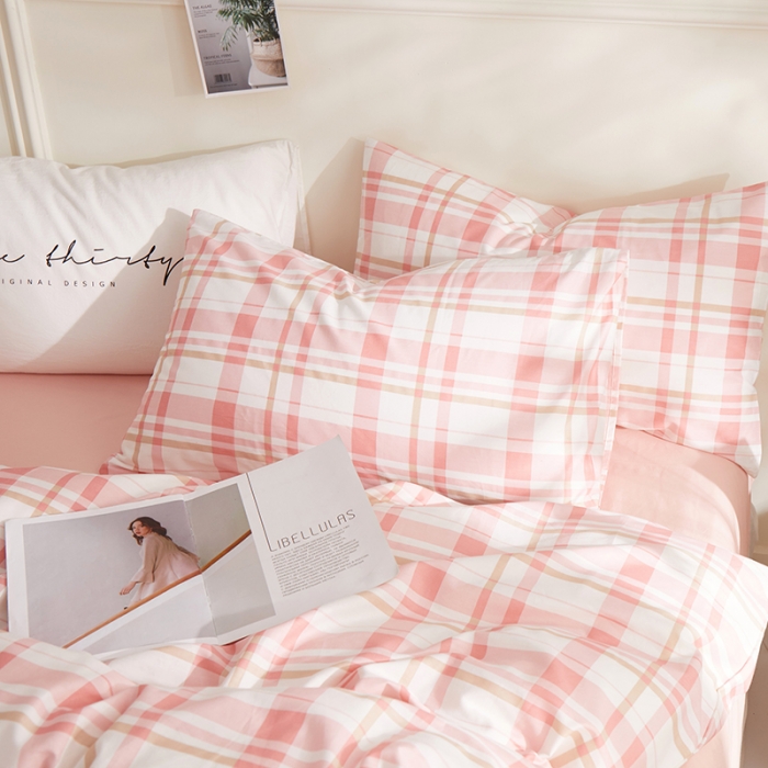 91家纺网 家纺一手货源 找家纺 （总）一米阳光2020新款格子系列单枕套48X74cm/对