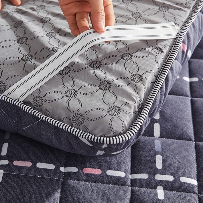 91家纺网 家纺一手货源 找家纺 欣罗兰 2022新款纯色单边磨毛床垫 简爱