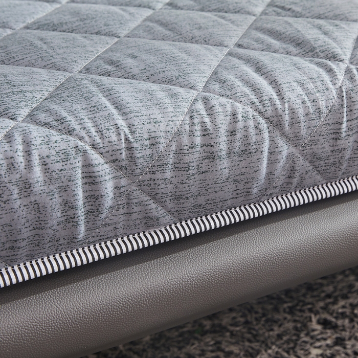 91家纺网 家纺一手货源 找家纺 欣罗兰 2022新款纯色单边磨毛床垫 迷雾 灰