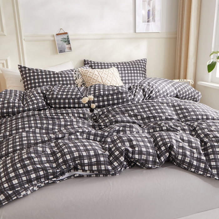 91家纺网 家纺一手货源 找家纺 （总）一米阳光2020新款格子系列四件套