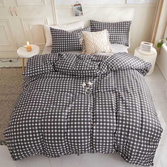 91家纺网 家纺一手货源 找家纺 （总）一米阳光2020新款格子系列四件套