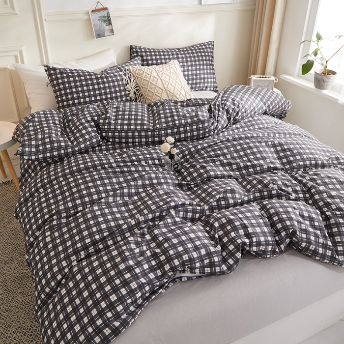 91家纺网 家纺一手货源 找家纺 （总）一米阳光2020新款格子系列四件套