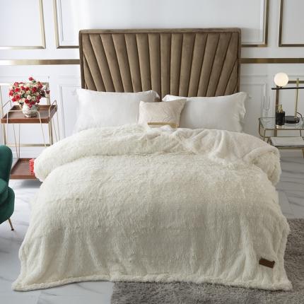 91家纺网 家纺一手货源 找家纺 （总）卡奥 2025新款欧式纯色长毛羊羔绒毛毯沙发毯子加厚盖毯空调毯