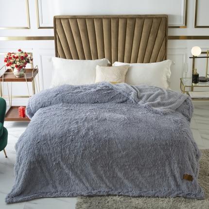 91家纺网 家纺一手货源 找家纺 卡奥 欧式纯色长毛羊羔绒毛毯沙发毯子加厚盖毯空调毯高级灰