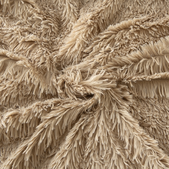 91家纺网 家纺一手货源 找家纺 卡奥 欧式纯色长毛羊羔绒毛毯沙发毯子加厚盖毯空调毯卡其色