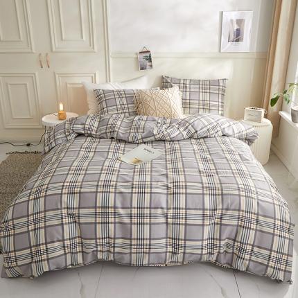 一米阳光 2020新款格子系列单被套绅士灰