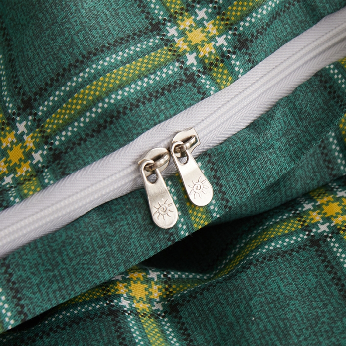 91家纺网 家纺一手货源 找家纺 一米阳光 2020新款格子系列单被套氧气绿