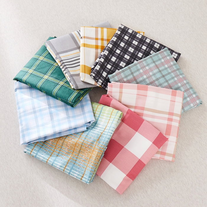 91家纺网 家纺一手货源 找家纺 一米阳光 2020新款格子系列单床单炫丽彩