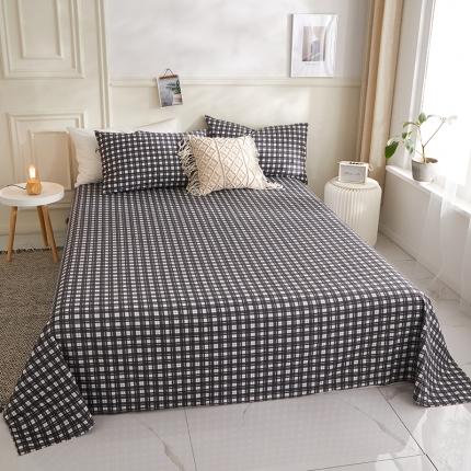 一米阳光 2020新款格子系列单床单霸气黑
