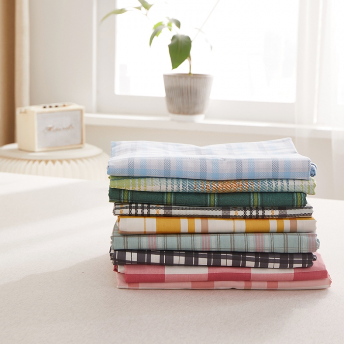 91家纺网 家纺一手货源 找家纺 一米阳光 2020新款格子系列单床单艳丽红