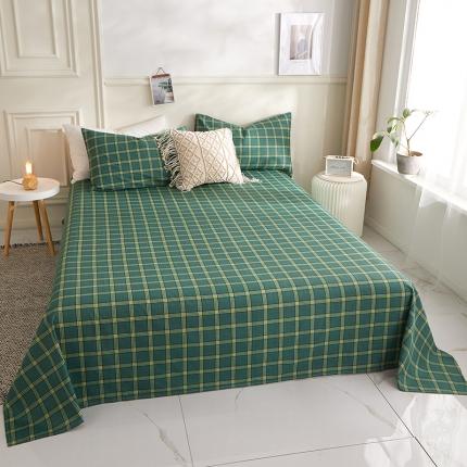 一米阳光 2020新款格子系列单床单氧气绿