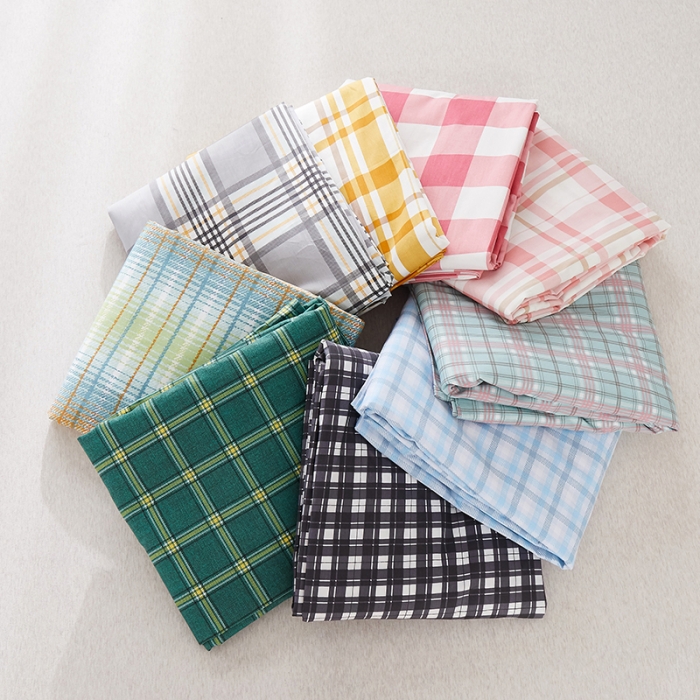 91家纺网 家纺一手货源 找家纺 一米阳光2020新款格子系列单枕套48X74cm/对草莓粉