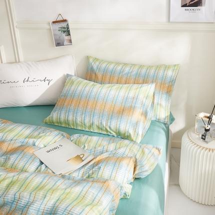 91家纺网 家纺一手货源 找家纺 一米阳光2020新款格子系列单枕套48X74cm/对炫丽彩