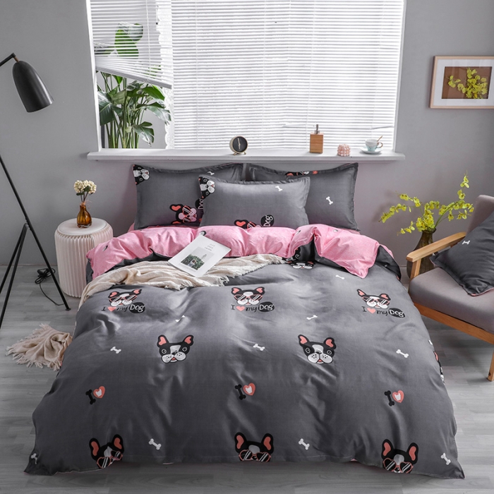 91家纺网 家纺一手货源 找家纺 米粒 2021新款芦荟棉套件 潮牌狗