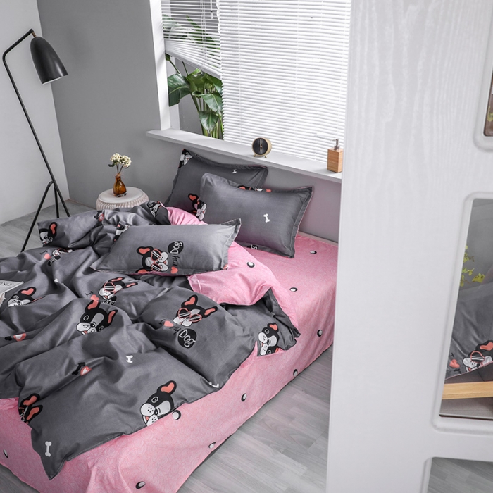 91家纺网 家纺一手货源 找家纺 米粒 2021新款芦荟棉套件 潮牌狗