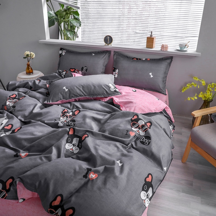 91家纺网 家纺一手货源 找家纺 米粒 2021新款芦荟棉套件 潮牌狗