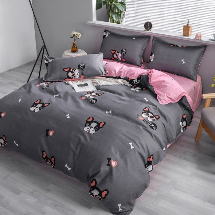 91家纺网 家纺一手货源 找家纺 米粒 2021新款芦荟棉套件 潮牌狗