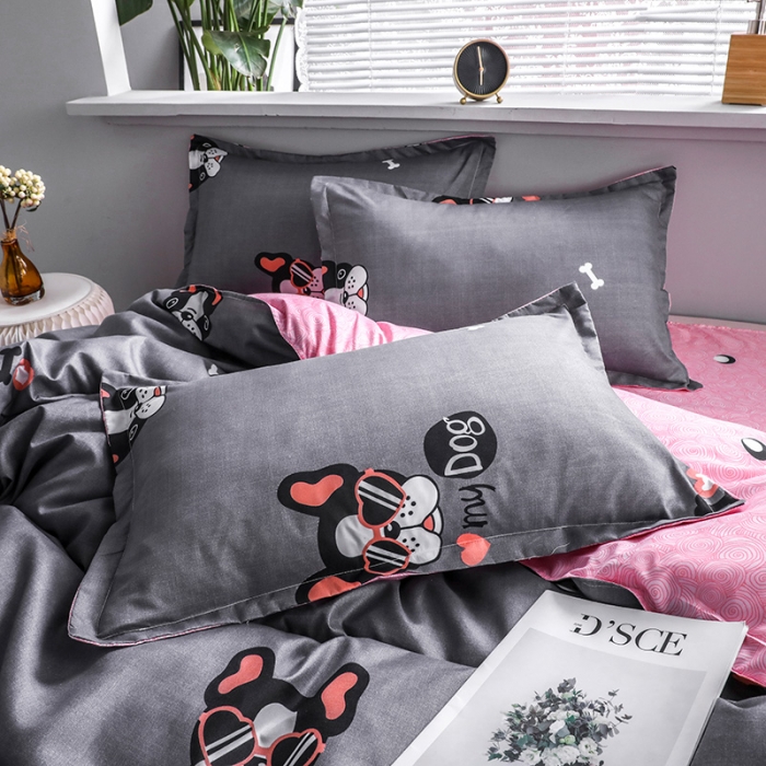 91家纺网 家纺一手货源 找家纺 米粒 2021新款芦荟棉套件 潮牌狗