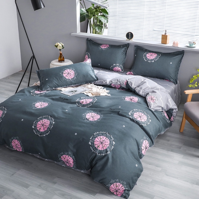 91家纺网 家纺一手货源 找家纺 米粒 2021新款芦荟棉套件 心悦