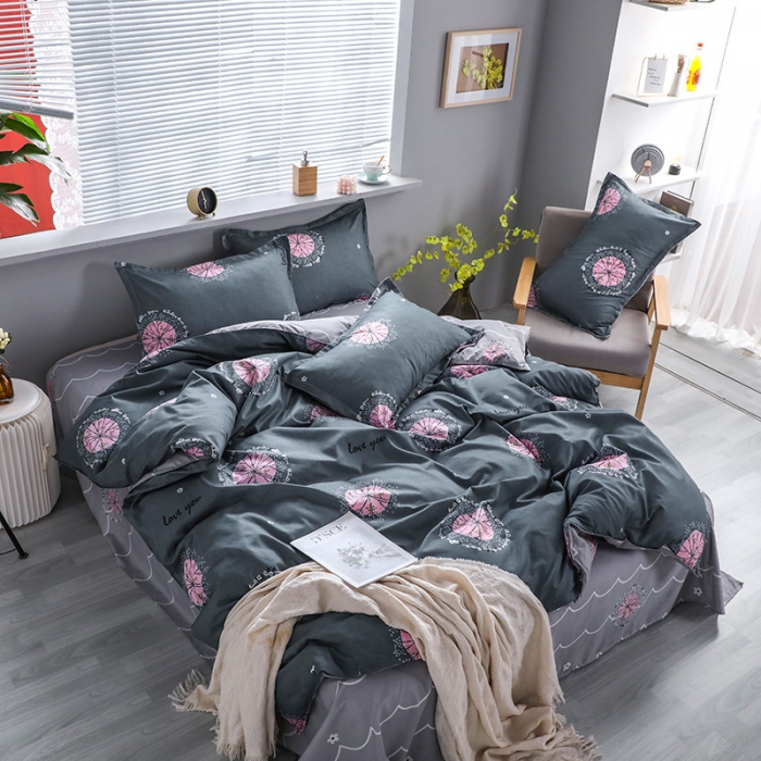 91家纺网 家纺一手货源 找家纺 米粒 2021新款芦荟棉套件 心悦