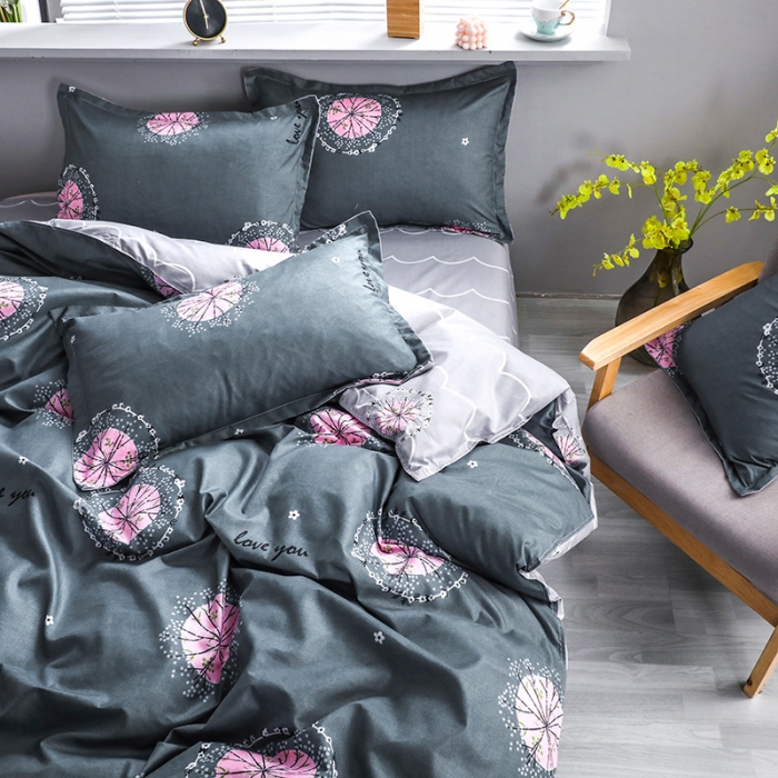 91家纺网 家纺一手货源 找家纺 米粒 2021新款芦荟棉套件 心悦