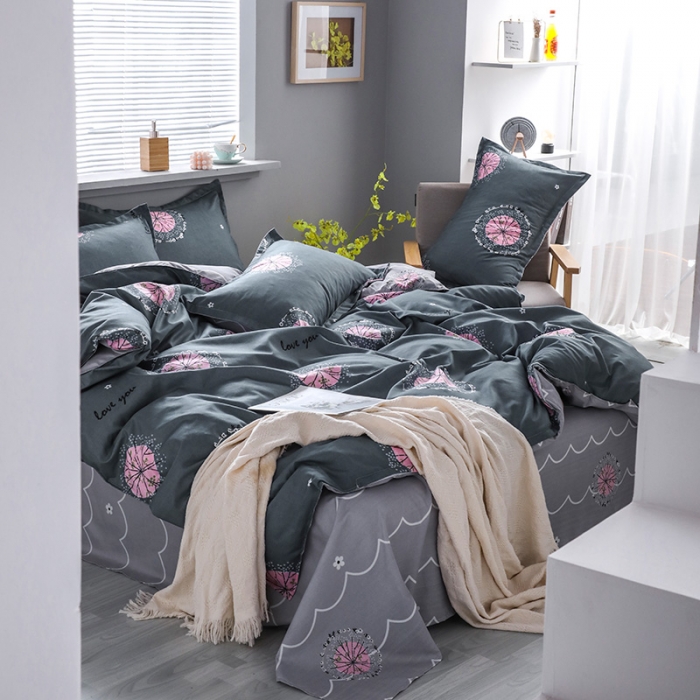 91家纺网 家纺一手货源 找家纺 米粒 2021新款芦荟棉套件 心悦