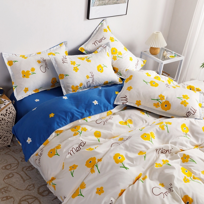 91家纺网 家纺一手货源 找家纺 米粒 2021新款芦荟棉套件 爱微