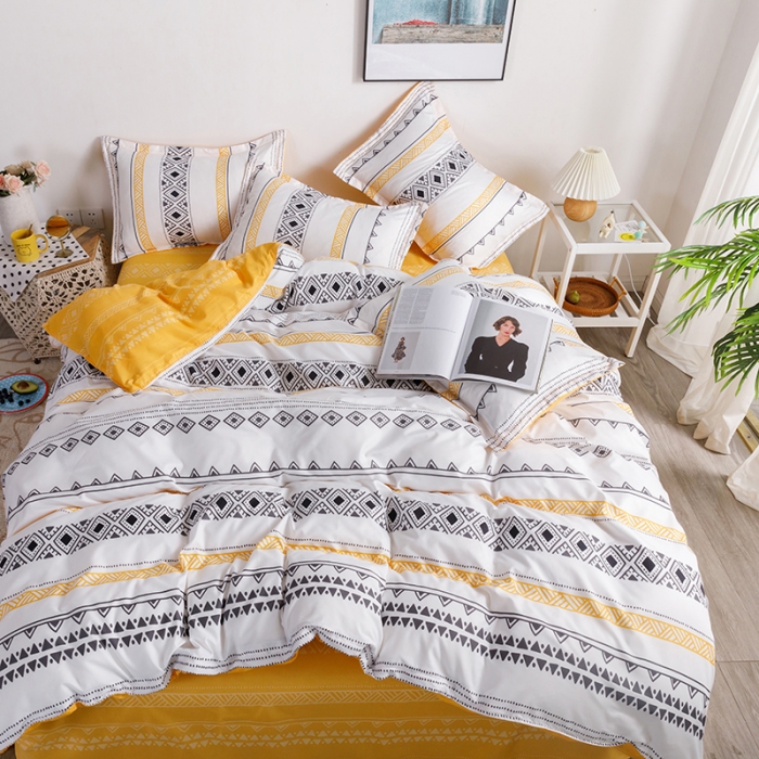 91家纺网 家纺一手货源 找家纺 米粒 2021新款芦荟棉套件 泊雅