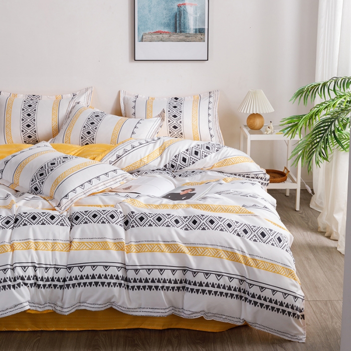 91家纺网 家纺一手货源 找家纺 米粒 2021新款芦荟棉套件 泊雅