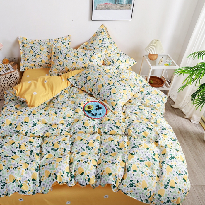 91家纺网 家纺一手货源 找家纺 米粒 2021新款芦荟棉套件 炫雅风