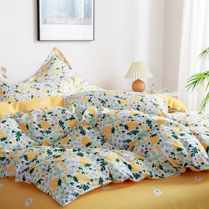 91家纺网 家纺一手货源 找家纺 米粒 2021新款芦荟棉套件 炫雅风