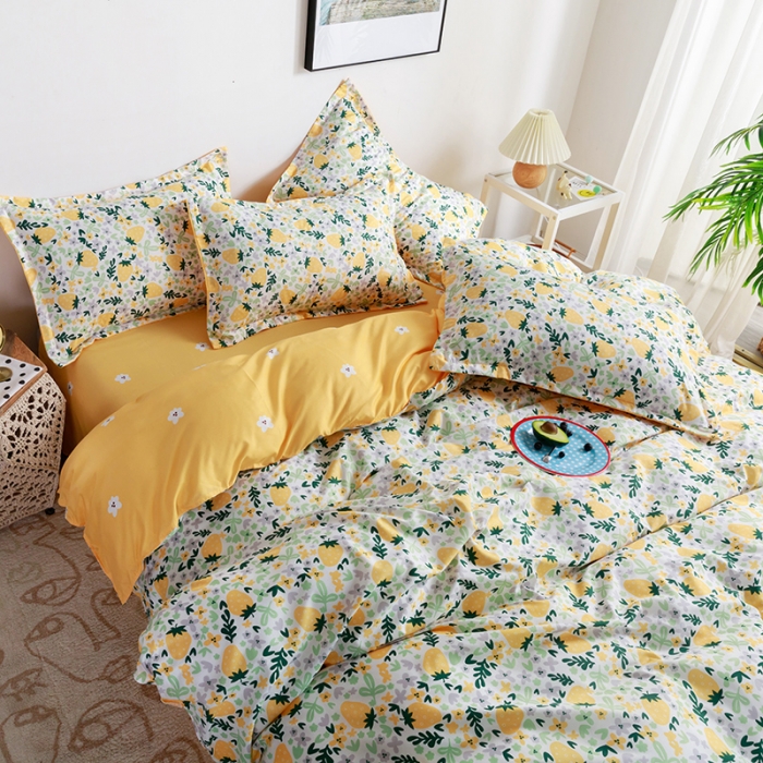 91家纺网 家纺一手货源 找家纺 米粒 2021新款芦荟棉套件 炫雅风