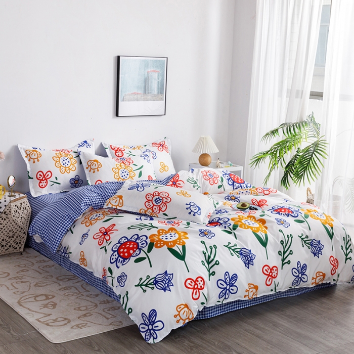 91家纺网 家纺一手货源 找家纺 米粒 2021新款芦荟棉套件 一路向阳